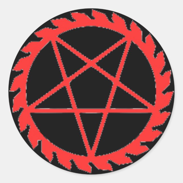 Buzzsaw Pentagram Sticker (Front)