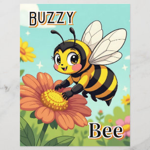 Buzzy Bee   Cute Cartoon Kid's Nursery Art
