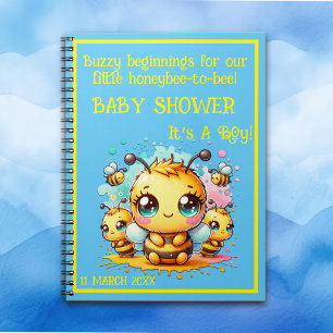 Buzzy beginnings honeybee-to-bee Baby Shower Notebook