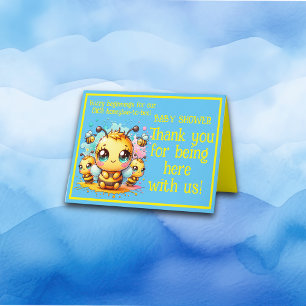 Buzzy beginnings honeybee-to-bee Baby Shower Thank You Card