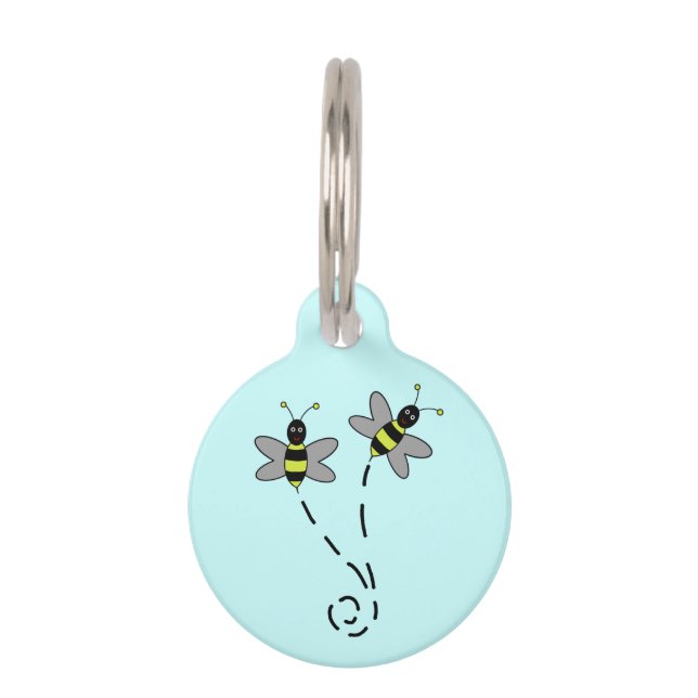 Buzzy Bumble Bees Pet Tag (Front)