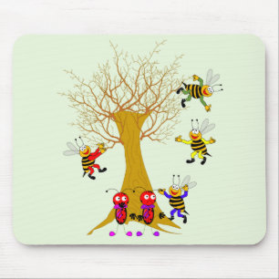 Buzzy Tree Adventure Ladybugs and Bees playing in Mouse Mat