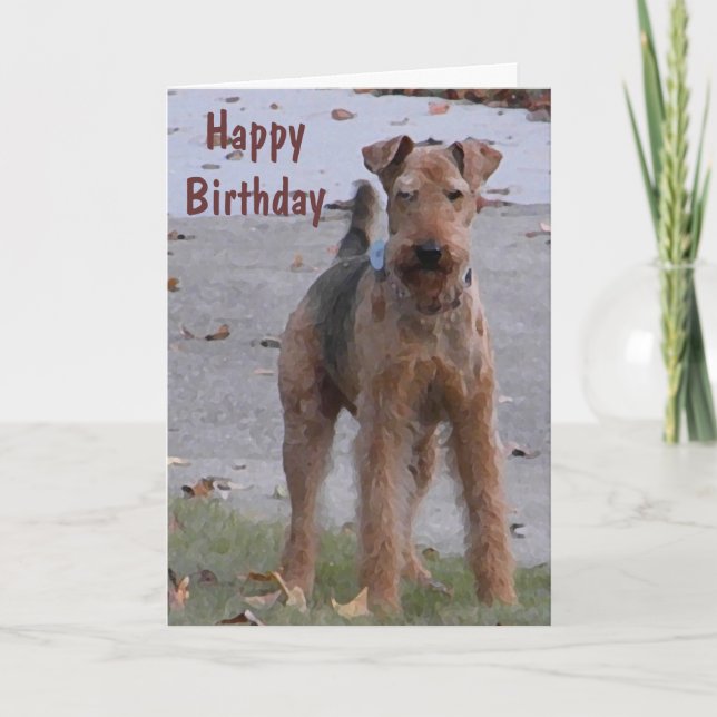 BV- Cute Airedale Birthday Card (Front)