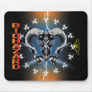 BW! BIOHAZARD WARNING! SKULL MOUSE MAT
