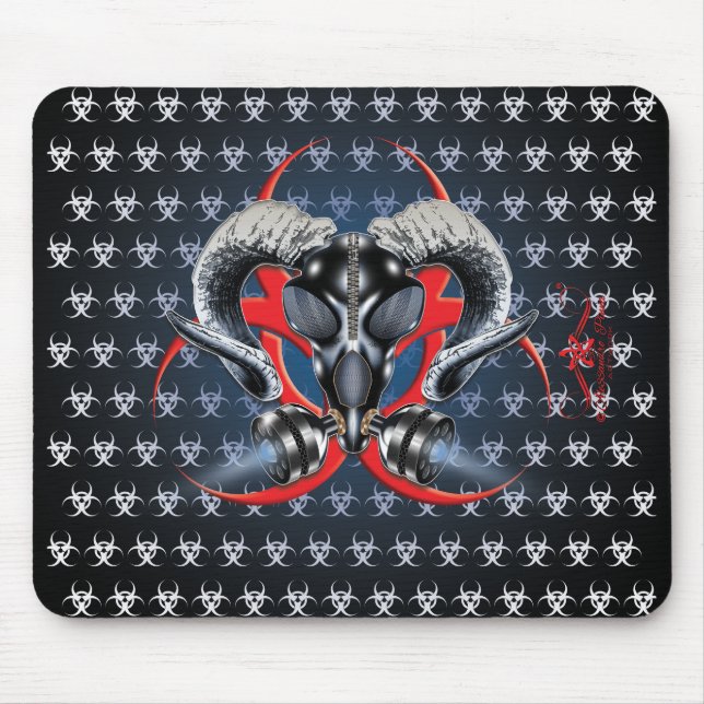 BW! BIOHAZARD WARNING! SKULL MOUSE MAT (Front)