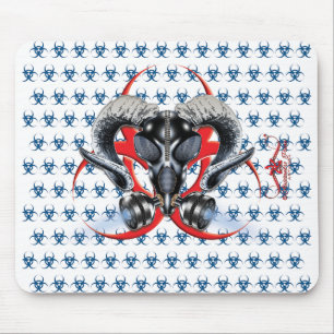 BW! BIOHAZARD WARNING! SKULL MOUSE MAT