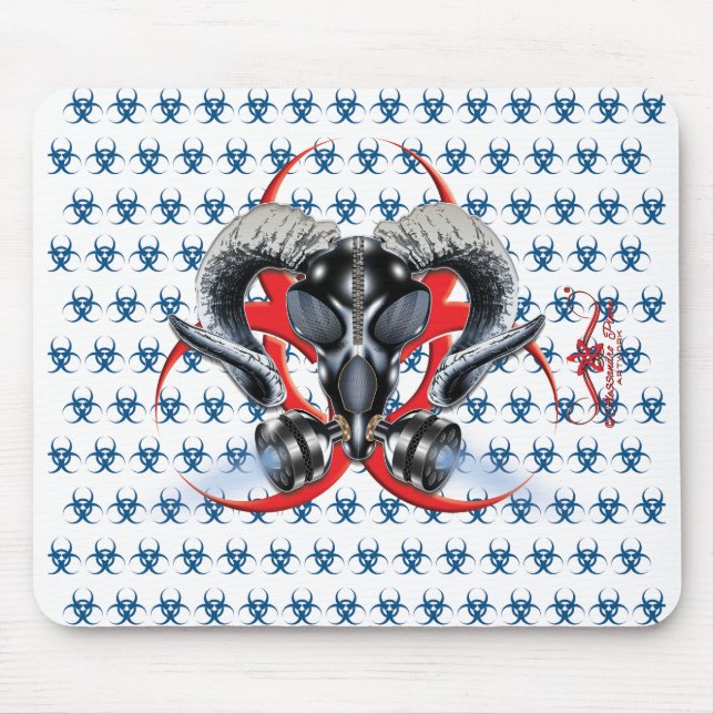 BW! BIOHAZARD WARNING! SKULL MOUSE MAT (Front)