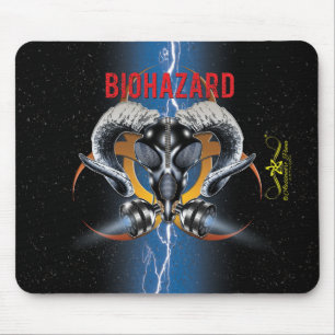 BW! BIOHAZARD WARNING! SKULL MOUSE MAT