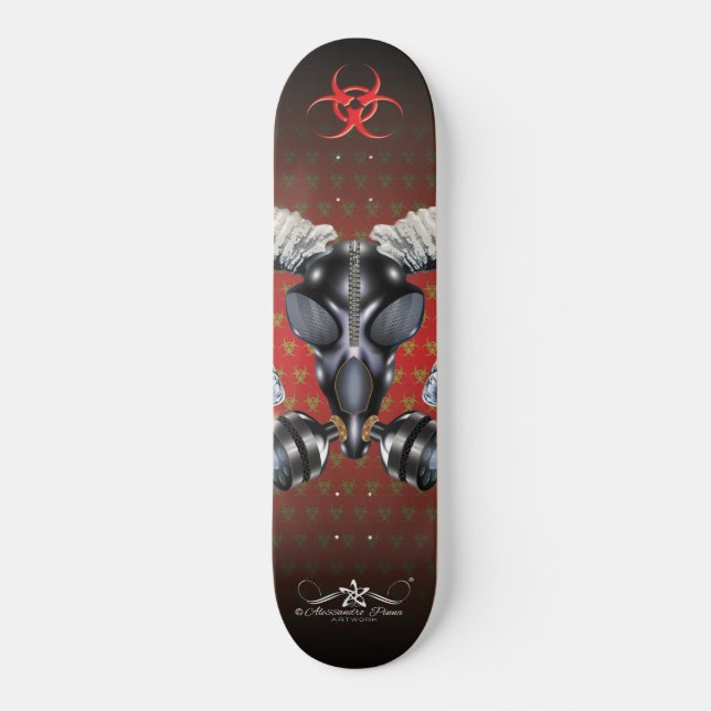 BW! BIOHAZARD WARNING! SKULL SKATEBOARD (Front)