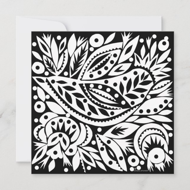 BW Bird Papercut Card (Front)