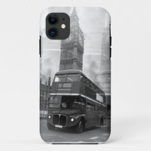 BW Black & White London Bus & Big Ben Case-Mate iPhone Case