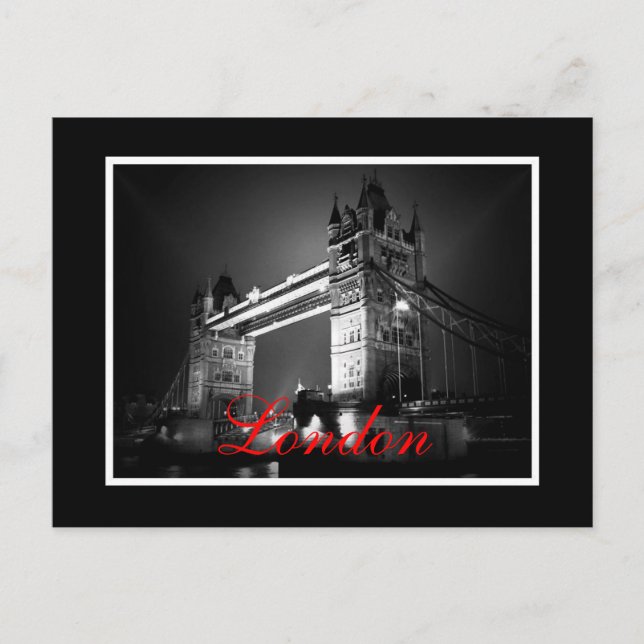 BW Black & White London Tower Bridge Postcard (Front)