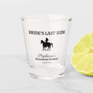 BW  Bride's Last Ride Bachelorette Weekend  Shot Glass