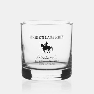 BW  Bride's Last Ride Bachelorette Weekend  Whiskey Glass