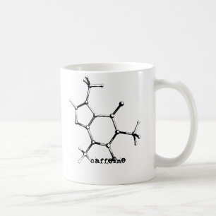 bw caffein_molecule, caffeine, caffeine coffee mug