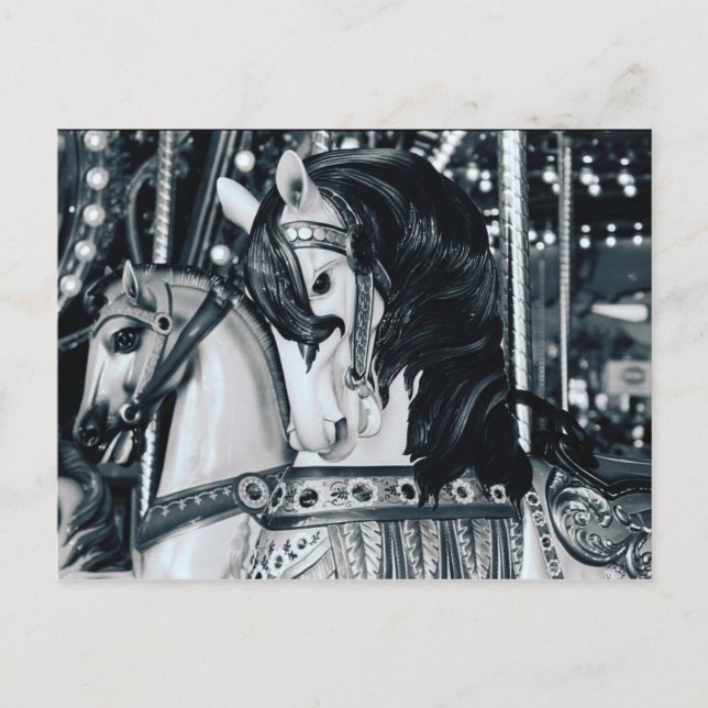 BW carousel photograph postcard (Front)