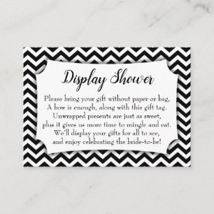 BW Chevron No Wrap Display Bridal Shower Gift Card