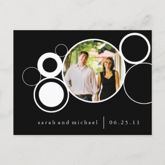 BW Circles Save the Date Announcement Postcard