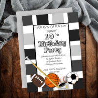 BW Colour Block All Star Sports Birthday Party