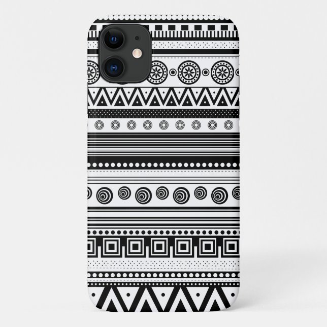 BW decorative aztec texture Case-Mate iPhone Case (Back)
