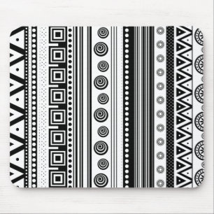 BW decorative aztec texture Mouse Mat