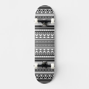 BW decorative aztec texture Skateboard