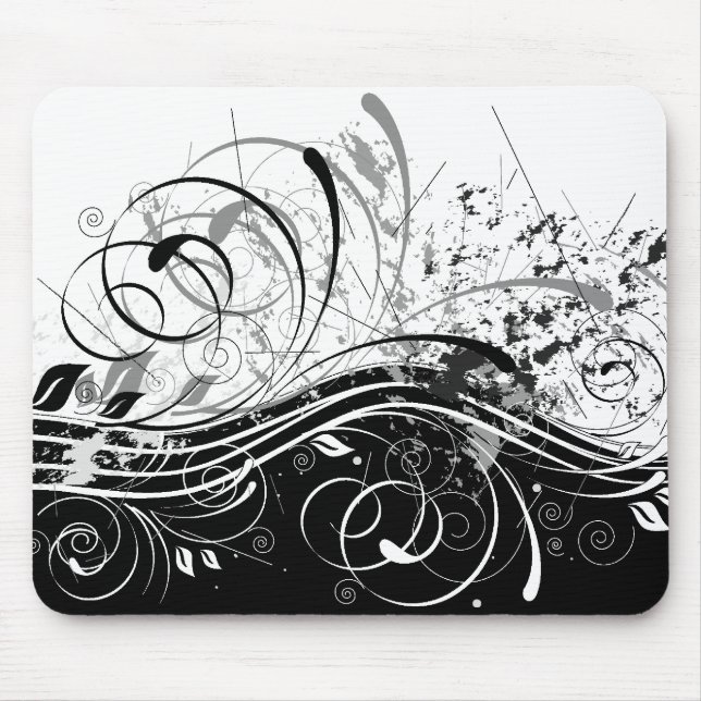 BW grunge Mouse Mat (Front)