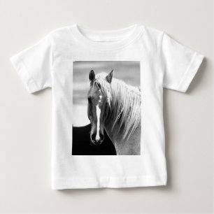 BW Horse Portrait Baby T-Shirt