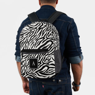 BW Monogram Animal Zebra Skin Pattern Printed Backpack