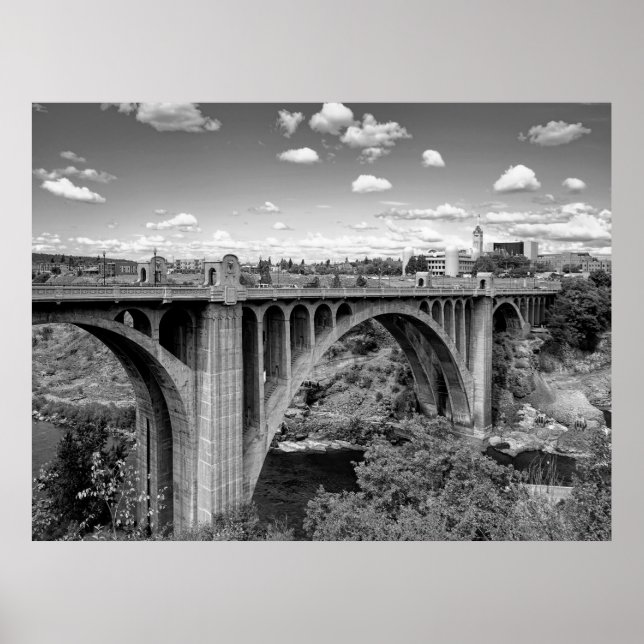 BW MONROE STREET BRIDGE of SPOKANE Poster (Front)