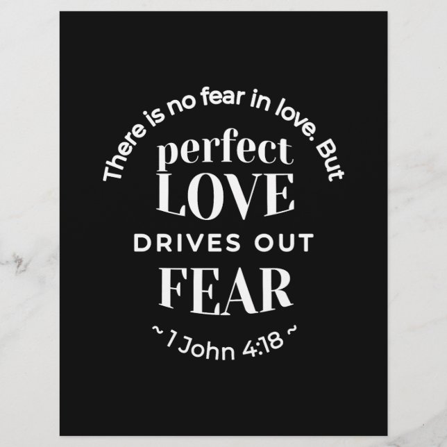 BW 'Perfect Love Drives Out Fear' - 1 John 4:18 Flyer (Front)