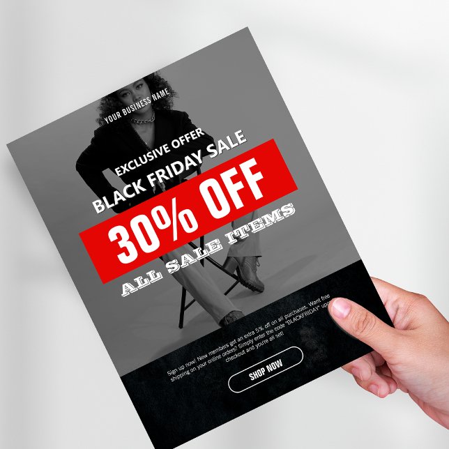 BW Photo Black Friday Sale Product Promo  Flyer (Photo Black Friday Sale Product Promo Flyer)