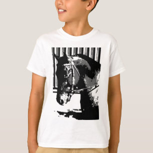 BW Stallion Horse T-Shirt
