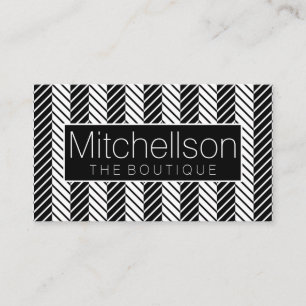 BW Striped Mini Chev Black Label Business Card