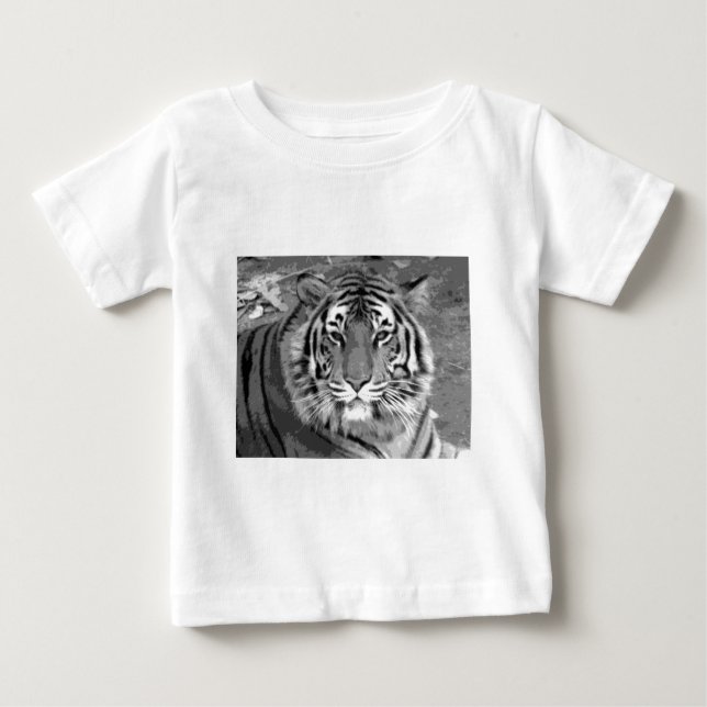 BW Tiger Baby T-Shirt (Front)