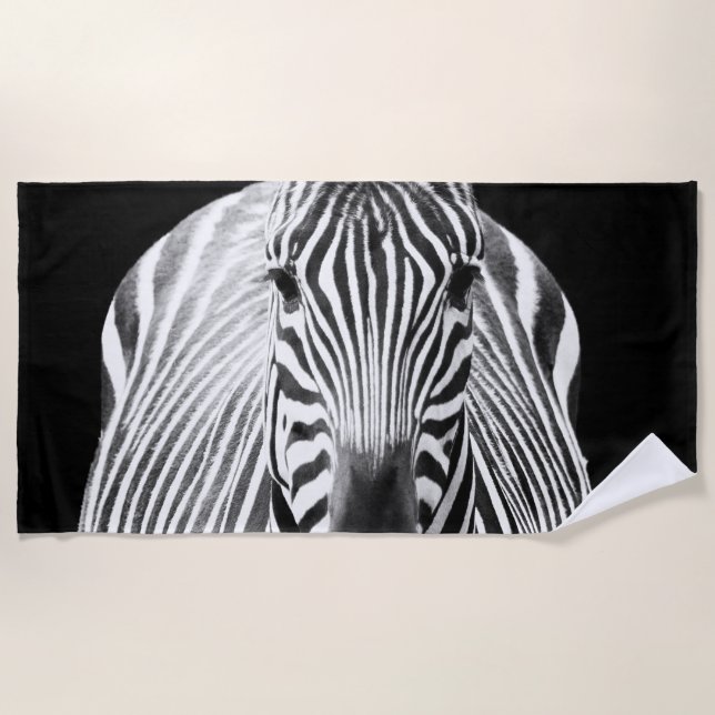 BW Zebra Beach Towel (Front)