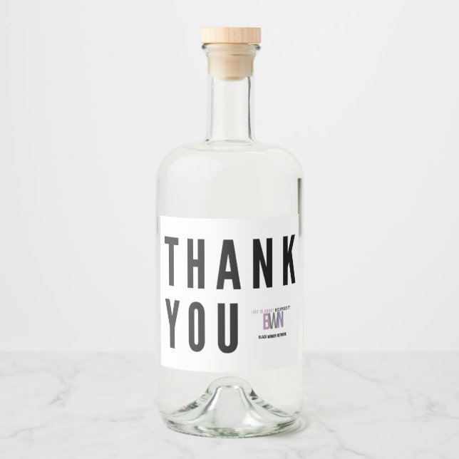 (BWN) Thank You Collection - Mini Liquor Liquor Bottle Label (Front)