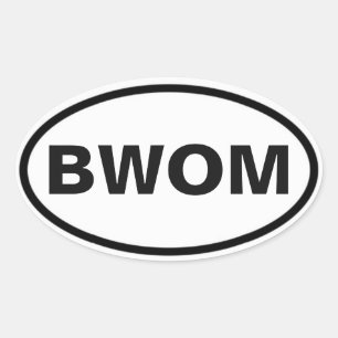 BWOM international sign Oval Sticker