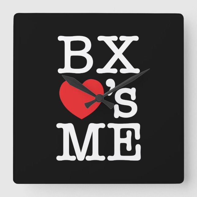 BX ❤'s ME Square Wall Clock (Front)