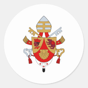 BXVI Pope Coat Emblem Heraldry Official Symbol Classic Round Sticker
