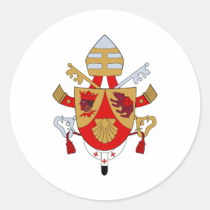 BXVI Pope Coat Emblem Heraldry Official Symbol Classic Round Sticker