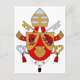 BXVI Pope Coat Emblem Heraldry Official Symbol Postcard
