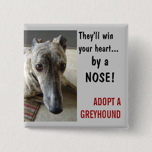 by a NOSE! 15 Cm Square Badge