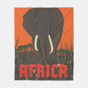 By Air Africa Travel Poster Fleece Blanket