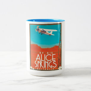 By Air - Alice Springs Australia Two-Tone Coffee Mug