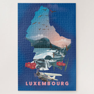 by air Italy vintage style travel poster. Jigsaw Puzzle