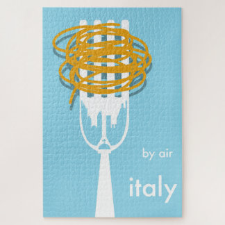 by air Italy vintage style travel poster. Jigsaw Puzzle