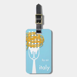 by air Italy vintage style travel poster. Luggage Tag