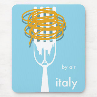 by air Italy vintage style travel poster. Mouse Mat