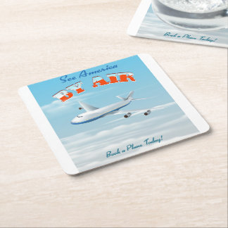 By Air Square Paper Coaster
